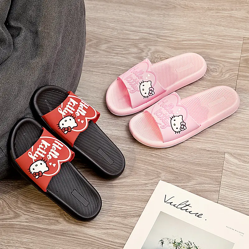 [70% discount] Hello Kitty girly slippers new home non-slip indoor and outdoor sandals