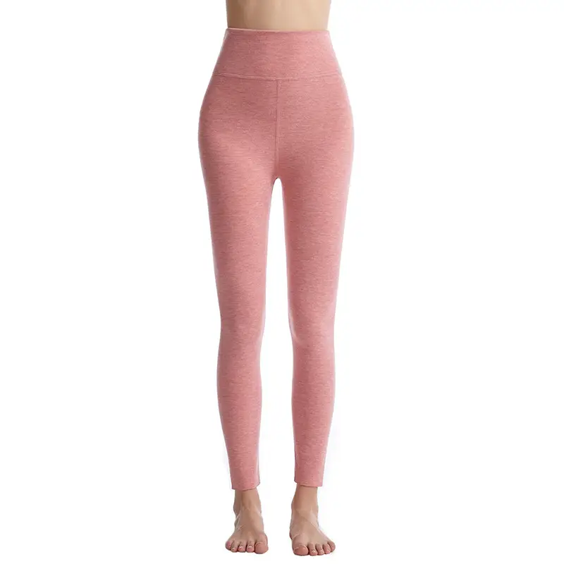 Women Velvet Silk Warm High Waist Leggings Pink - Image 10