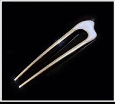 U-Shaped Metal Hairpin with Blue Shell Cap - Image 21