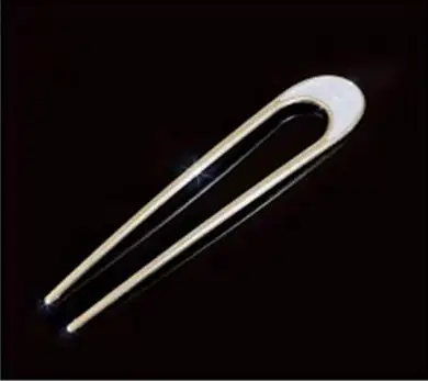 U-Shaped Metal Hairpin with Blue Shell Cap - Image 22