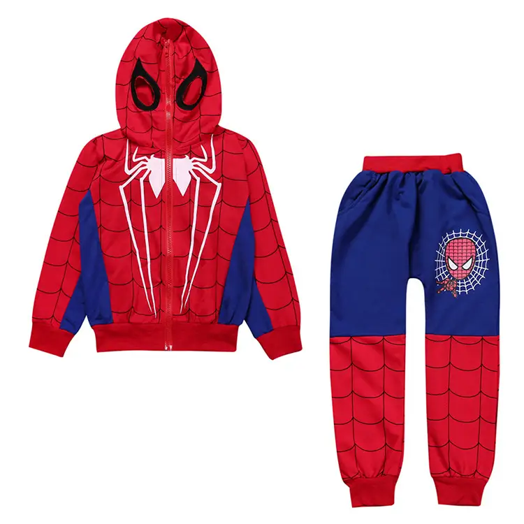 Spiderman Zipper Hoodie for Boys Red Black Large - Image 2