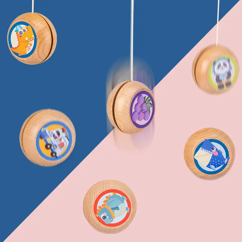 Wooden yo-yo toys for children and boys yo-yo wooden yoyo ball stall toys wholesale supply Yunhe County