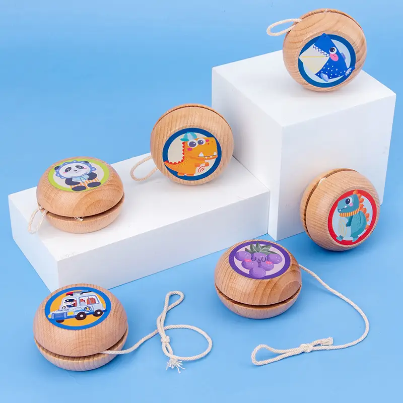 Wooden yo-yo toys for children and boys yo-yo wooden yoyo ball stall toys wholesale supply Yunhe County
