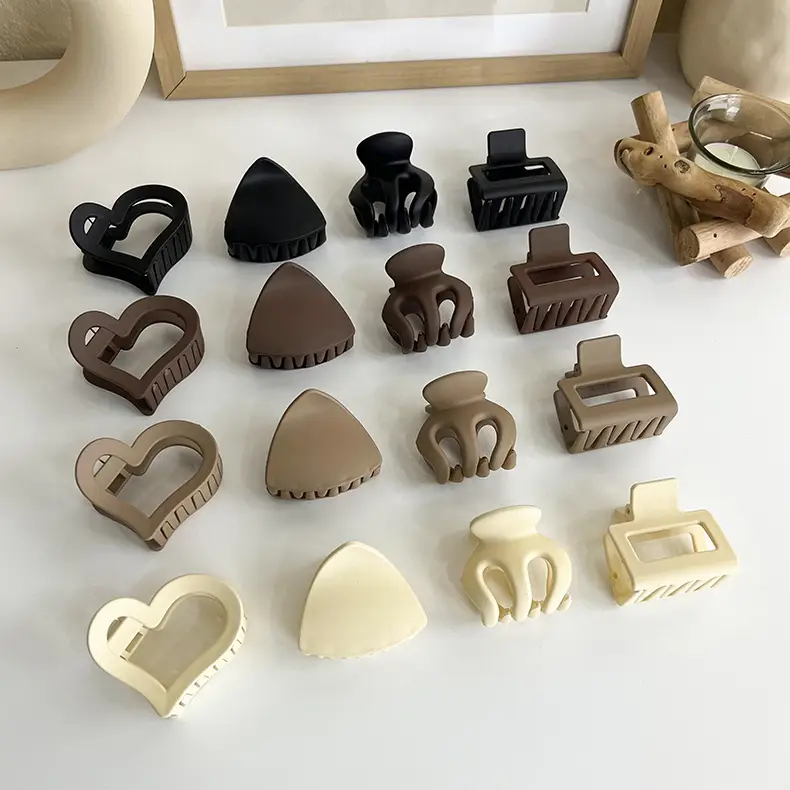 Autumn Winter Hair Clips Milk Tea Brown Cream - Image 15
