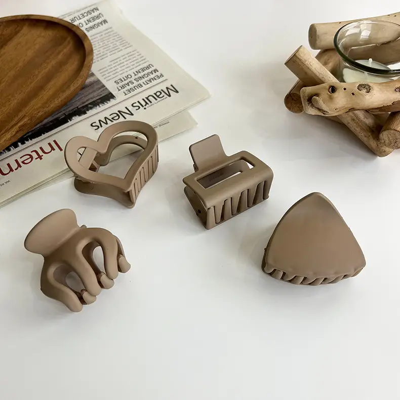 Autumn Winter Hair Clips Milk Tea Brown Cream - Image 16