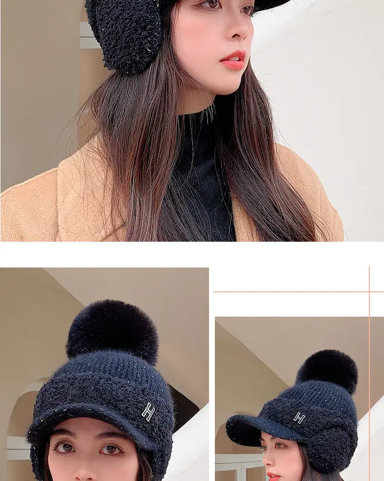 Pink Wool Beanie for Women Winter Ear Protection — feature 8