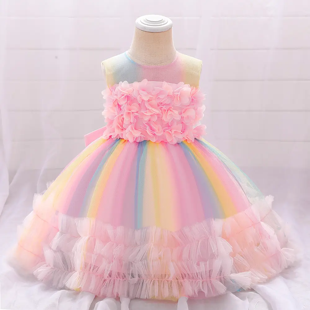 Princess Dress for Baby Girl Birthday Fashionable Mesh Dress - Image 3