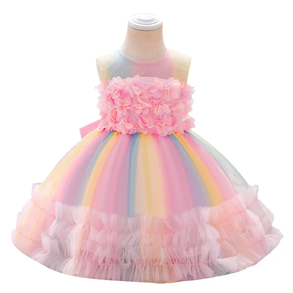Princess Dress for Baby Girl Birthday Fashionable Mesh Dress - Image 6