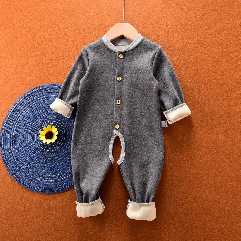 Baby Fleece Lined Jumpsuit Thickened Autumn Winter 1-3Yr - Image 7