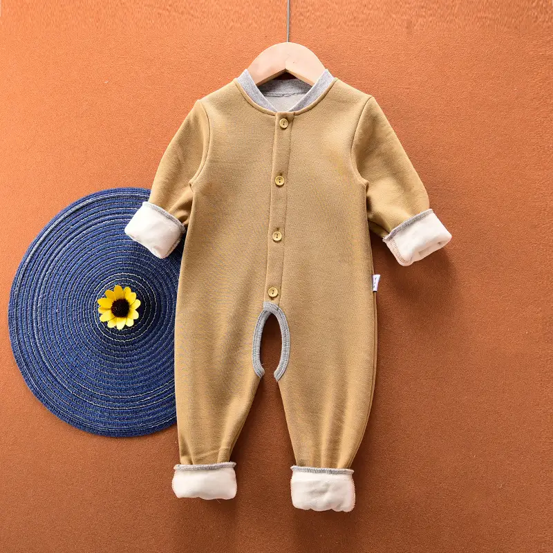Baby Fleece Lined Jumpsuit Thickened Autumn Winter 1-3Yr - Image 2