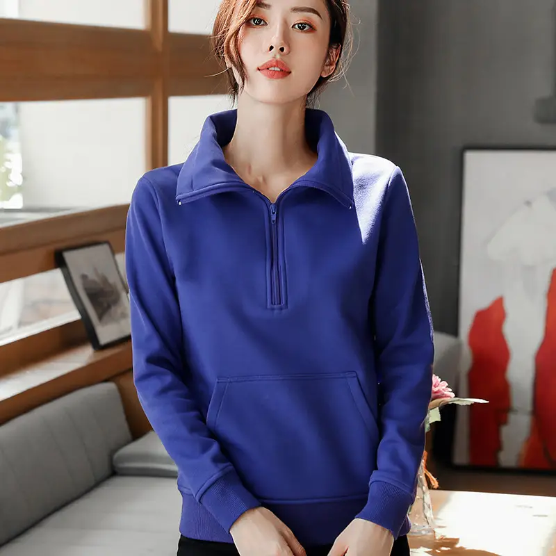 Women Fleece Hoodie Purple Korean Style 2025 - Image 6