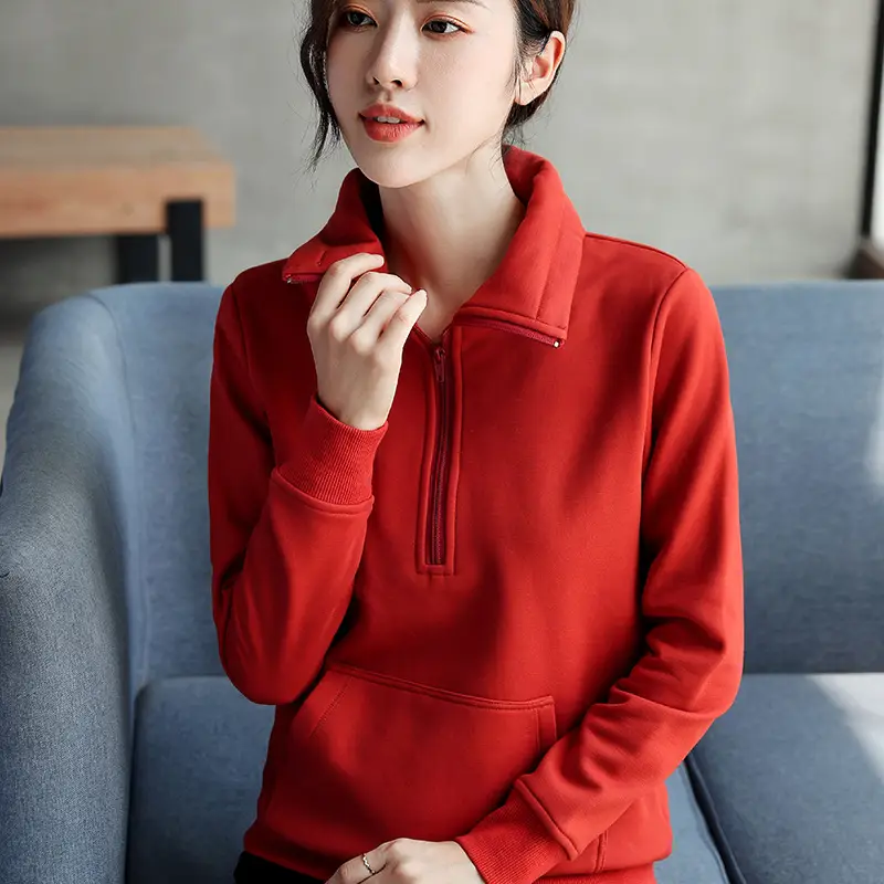 Women Fleece Hoodie Purple Korean Style 2025 - Image 7