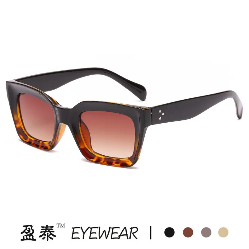 Brown Brown Retro Box Ins Sunglasses 17050 - Image 9