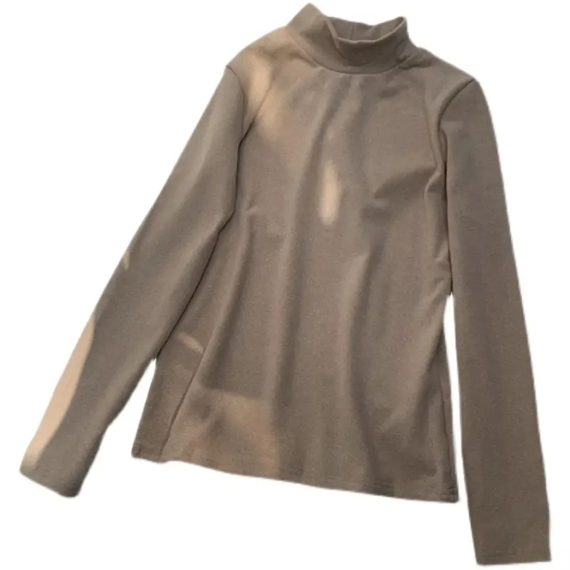 Black Half Turtleneck German Velvet Shirt for Women 2025 - Image 11