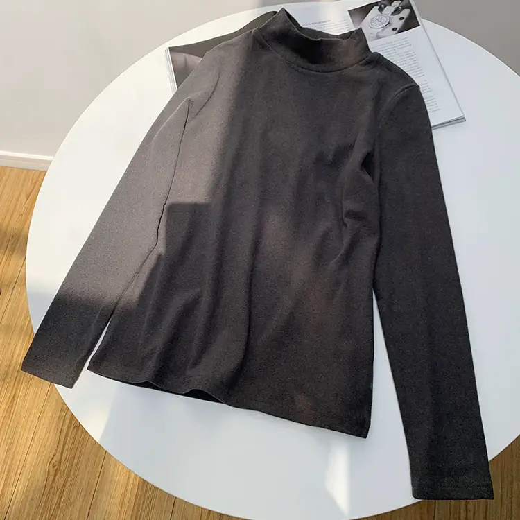 Black Half Turtleneck German Velvet Shirt for Women 2025 — feature 25