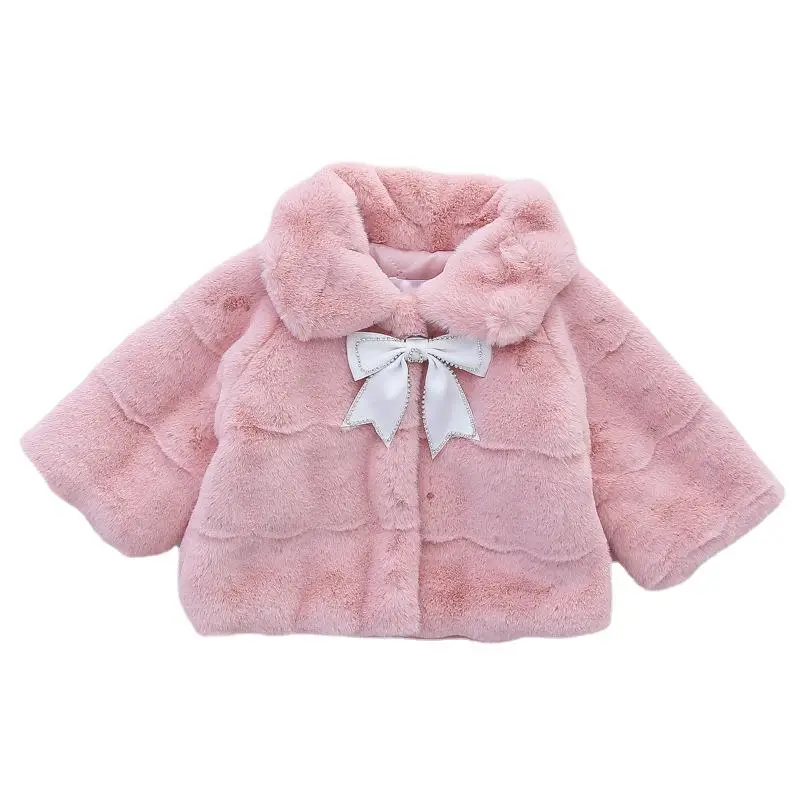 Girls Plush Cape Coat Beige Winter Warm Shawl - Image 8