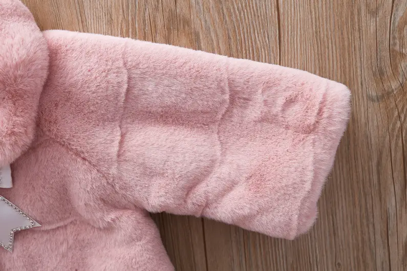 Girls Plush Cape Coat Beige Winter Warm Shawl — feature 12