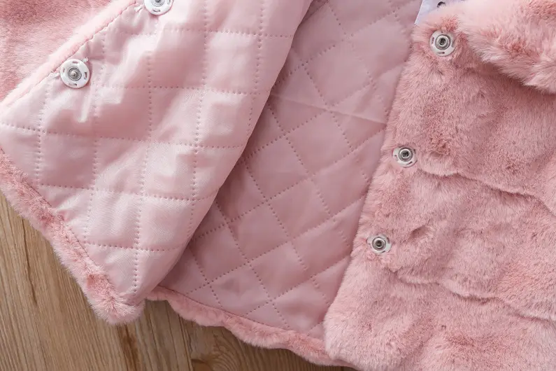 Girls Plush Cape Coat Beige Winter Warm Shawl — feature 16