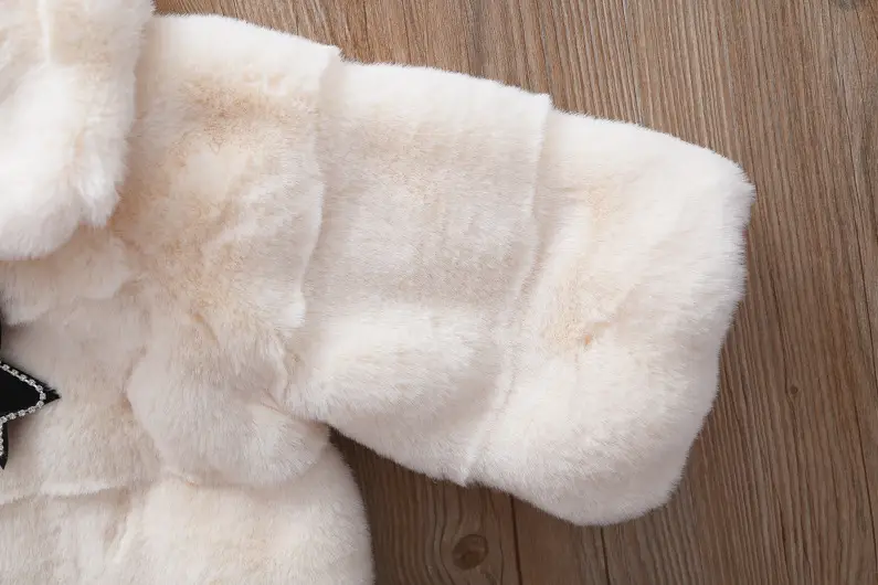 Girls Plush Cape Coat Beige Winter Warm Shawl — feature 22