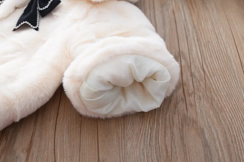 Girls Plush Cape Coat Beige Winter Warm Shawl — feature 23