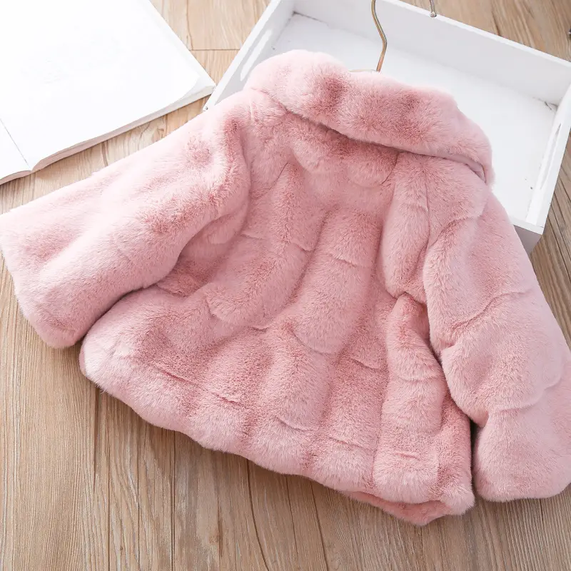 Girls Plush Cape Coat Beige Winter Warm Shawl — feature 9