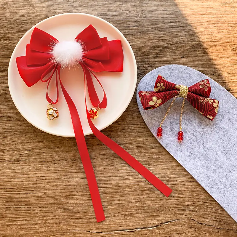 Red Pearl Pom Pom Tassel Headband for Girls — feature 8
