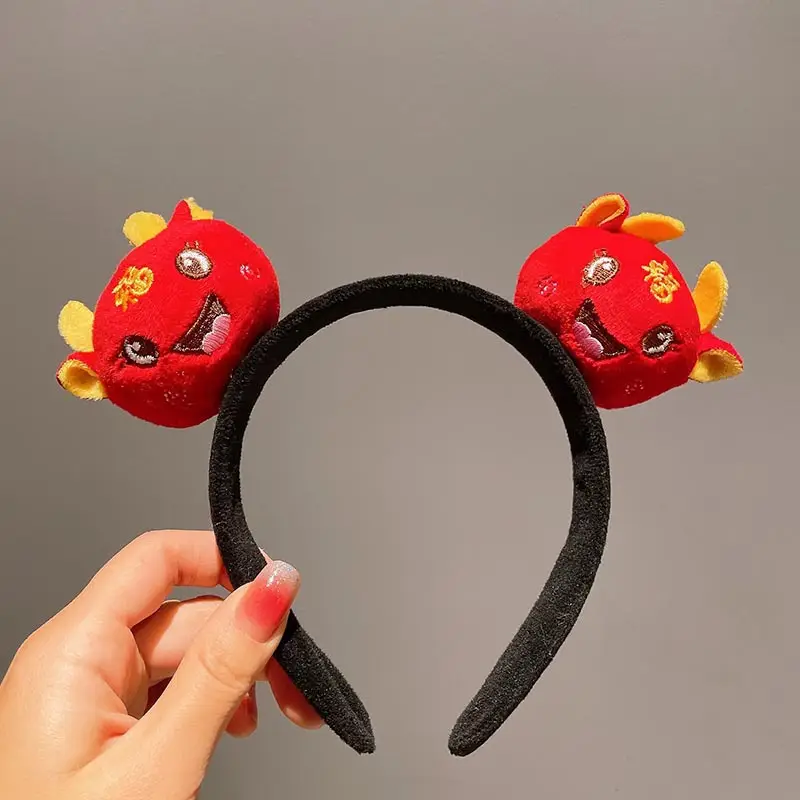 Red Pearl Pom Pom Tassel Headband for Girls