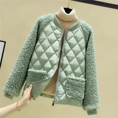 Women's Pink Quilted Fleece Jacket Winter Warmth Loose Fit - Image 3