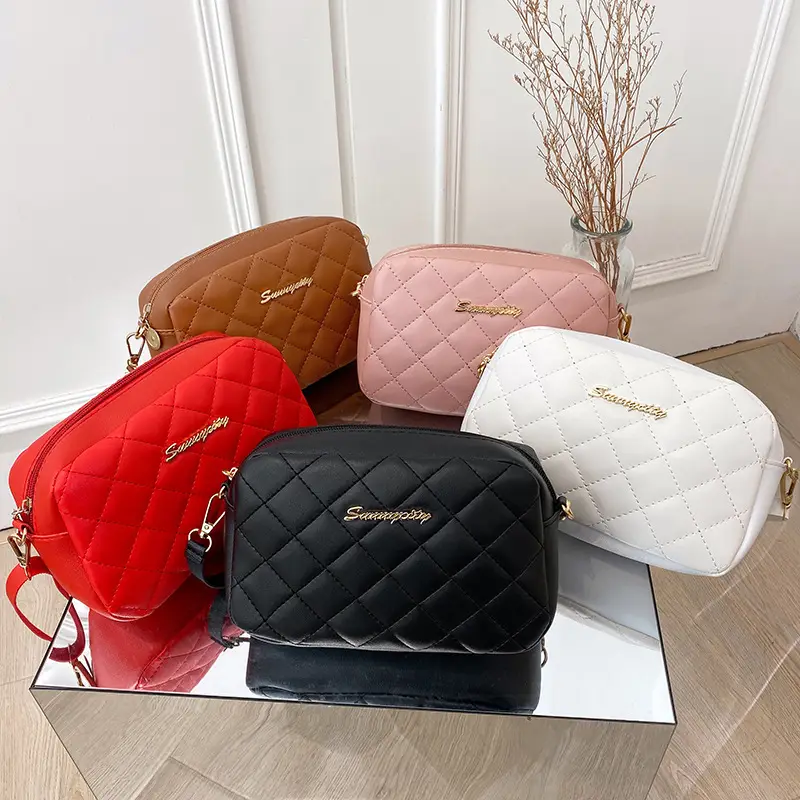 Black Quilted Shoulder Bag with Embroidery - Image 6