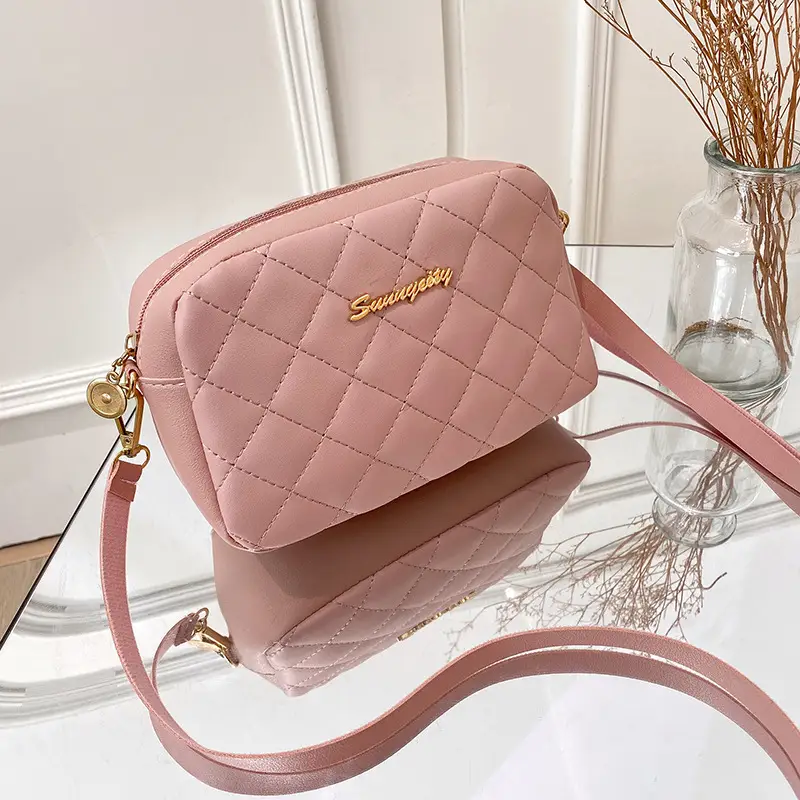 Black Quilted Shoulder Bag with Embroidery - Image 4