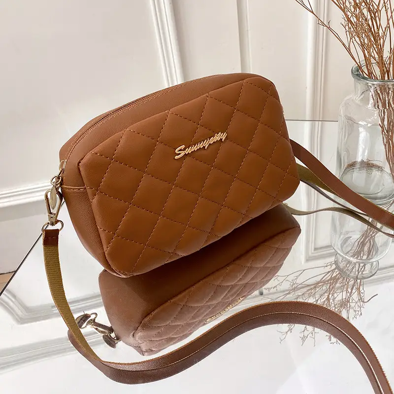 Black Quilted Shoulder Bag with Embroidery - Image 5