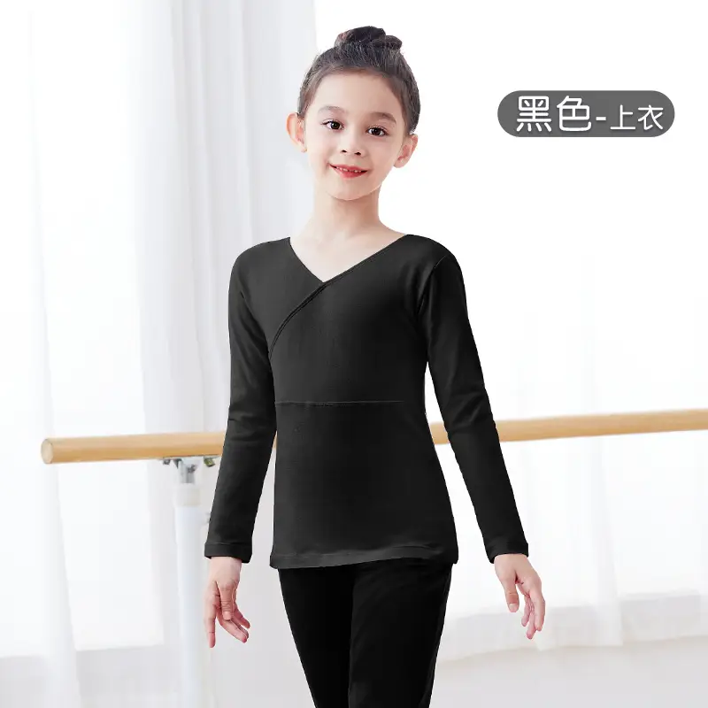 Girls Black V-Neck Dance T-Shirt Set - Image 5