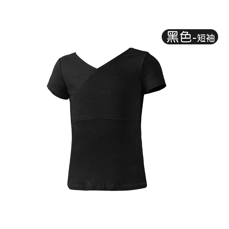 Girls Black V-Neck Dance T-Shirt Set - Image 7