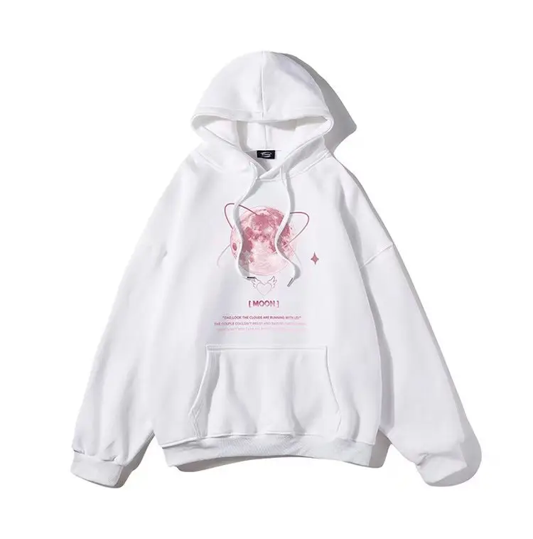 Men's Purple Moon Print Hooded Sweatshirt - Image 12