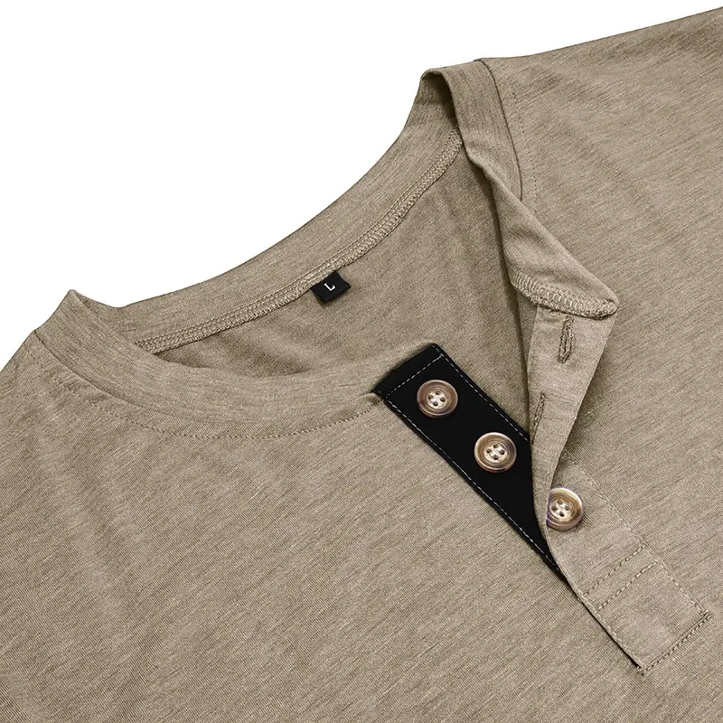 Men's Long Sleeve Round Neck T-Shirt Olive Green - Image 22
