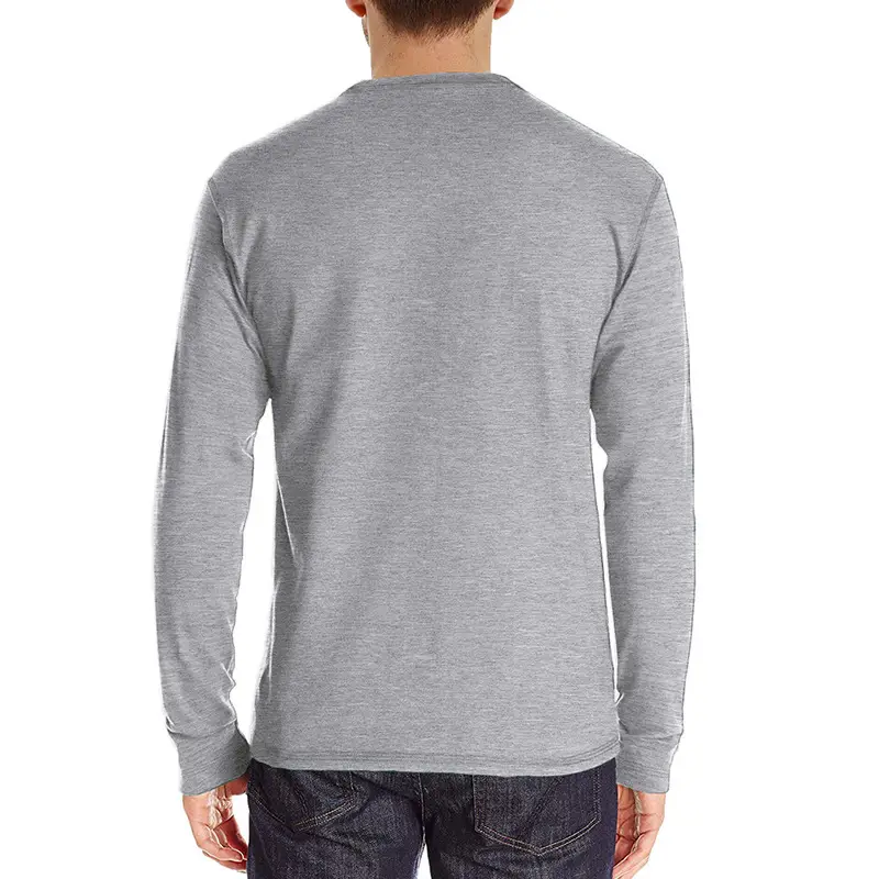 Men's Long Sleeve Round Neck T-Shirt Olive Green — feature 12