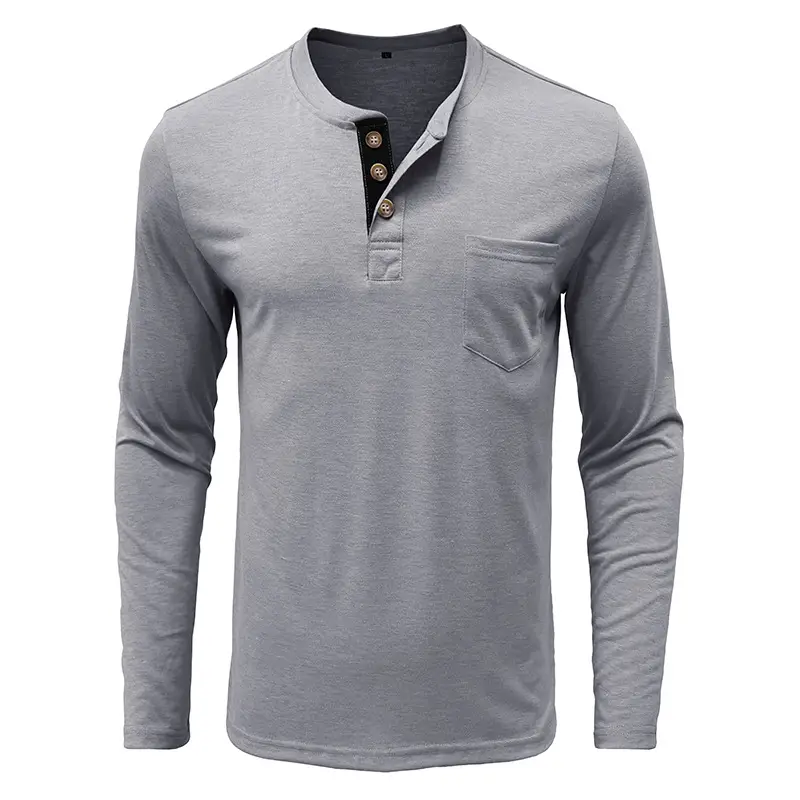 Men's Long Sleeve Round Neck T-Shirt Olive Green — feature 13