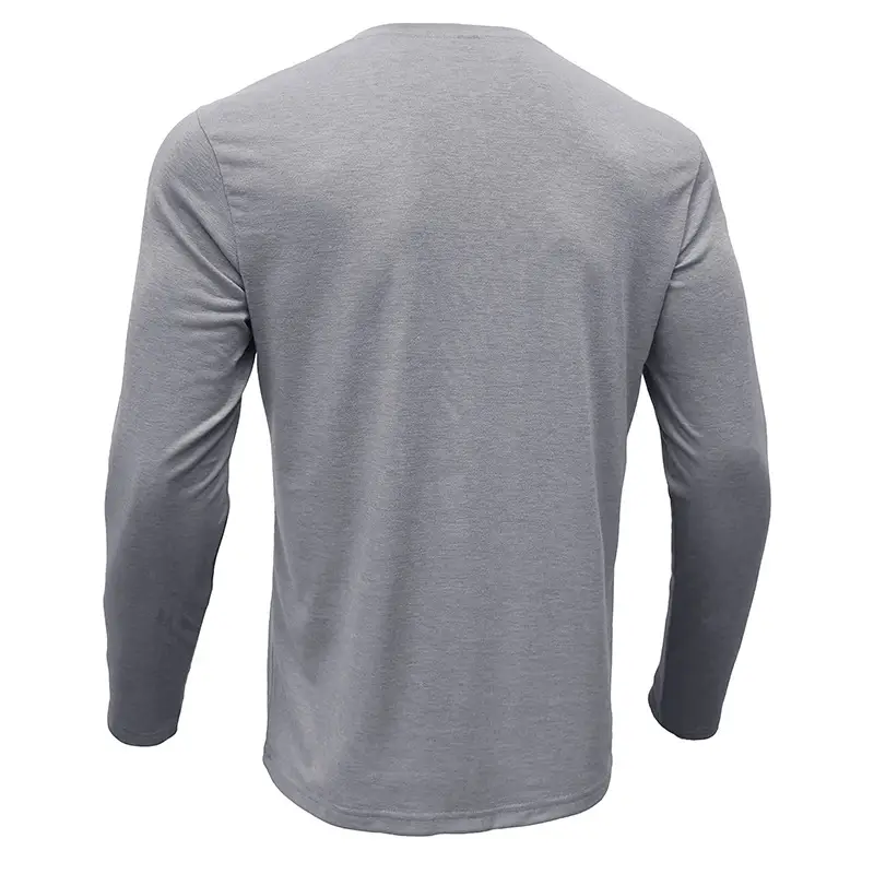 Men's Long Sleeve Round Neck T-Shirt Olive Green — feature 15