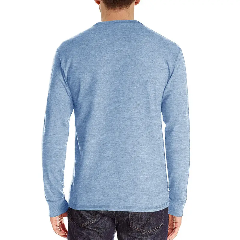 Men's Long Sleeve Round Neck T-Shirt Olive Green — feature 18