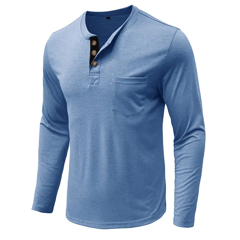 Men's Long Sleeve Round Neck T-Shirt Olive Green — feature 19