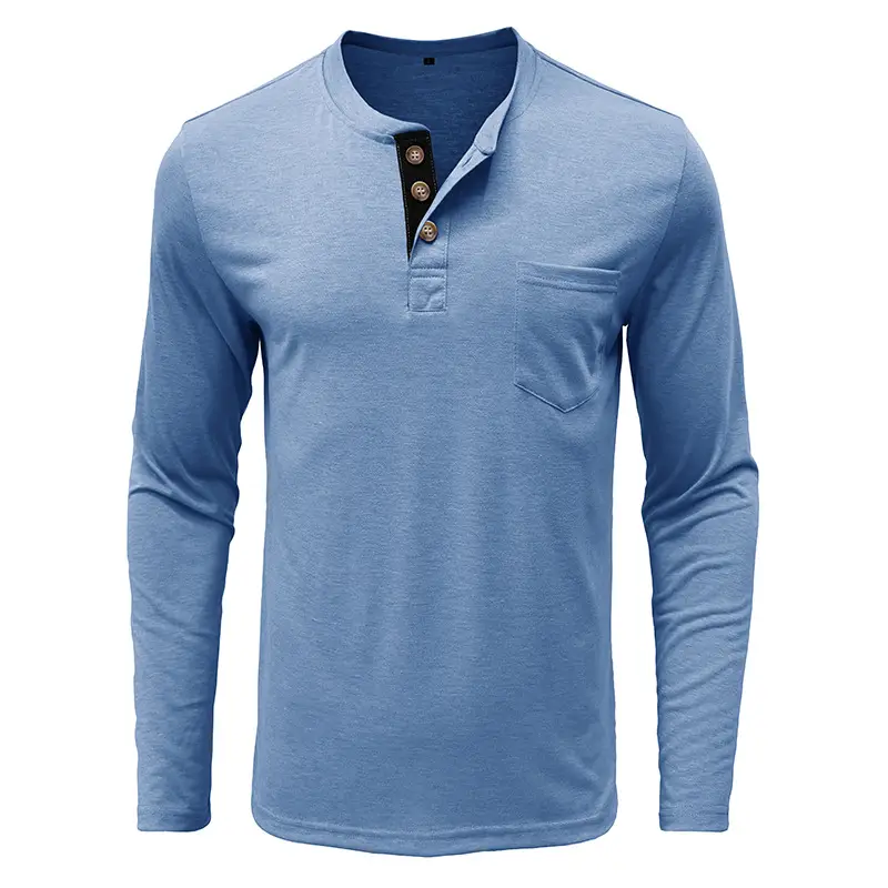 Men's Long Sleeve Round Neck T-Shirt Olive Green — feature 20