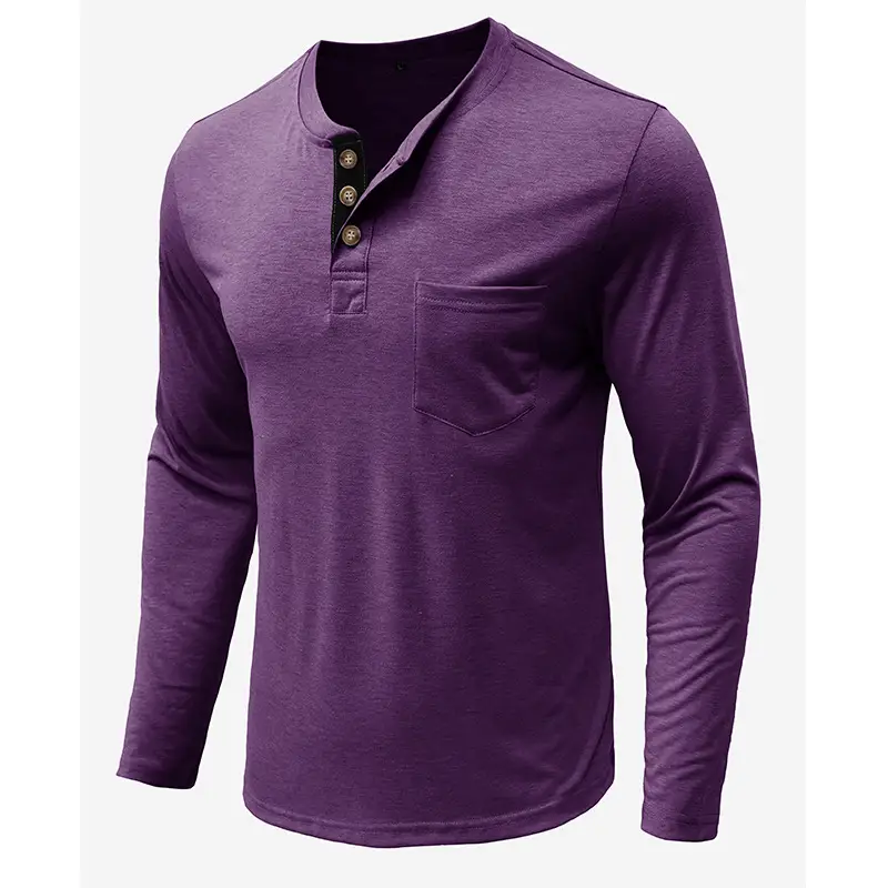 Men's Long Sleeve Round Neck T-Shirt Olive Green — feature 24