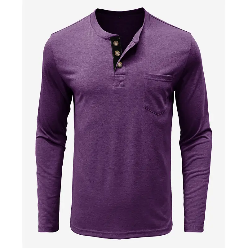 Men's Long Sleeve Round Neck T-Shirt Olive Green — feature 25