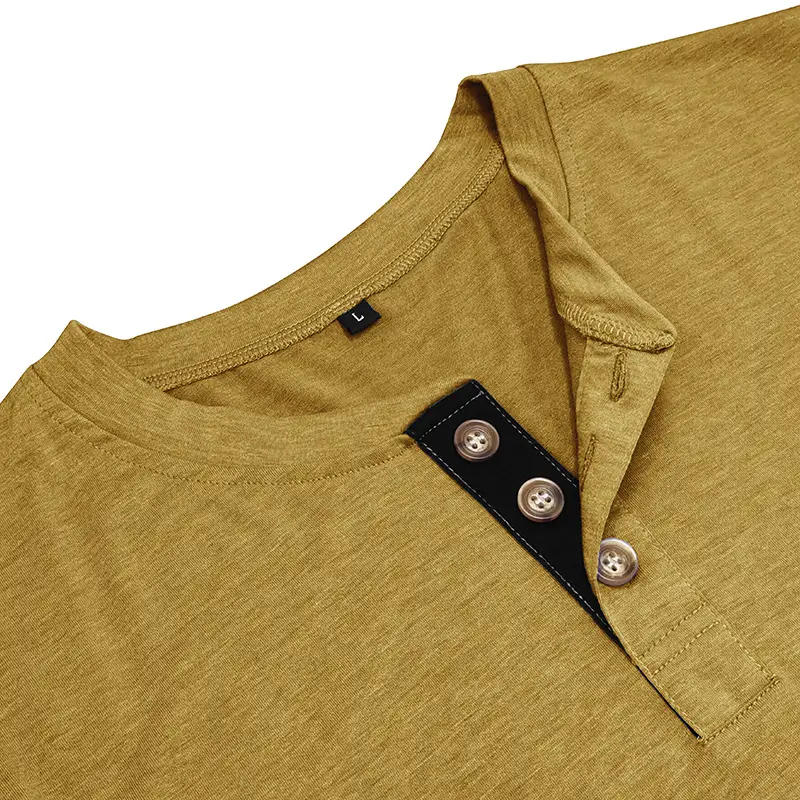 Men's Long Sleeve Round Neck T-Shirt Olive Green — feature 30