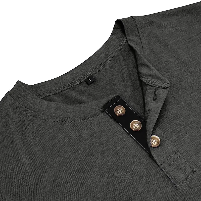 Men's Long Sleeve Round Neck T-Shirt Olive Green — feature 34