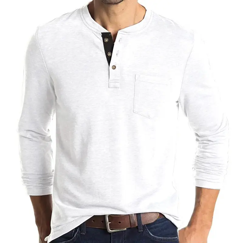 Men's Long Sleeve Round Neck T-Shirt Olive Green — feature 35