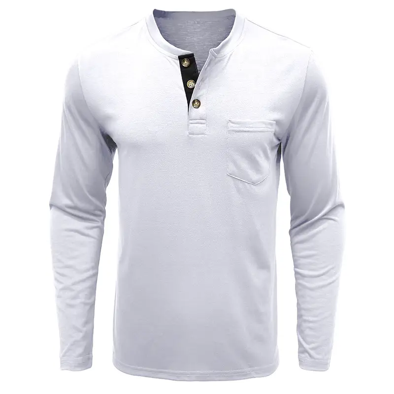 Men's Long Sleeve Round Neck T-Shirt Olive Green — feature 37