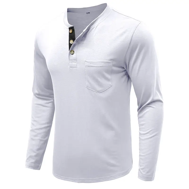 Men's Long Sleeve Round Neck T-Shirt Olive Green — feature 38