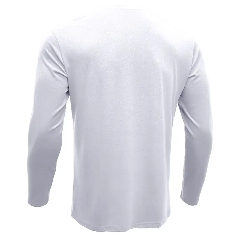 Men's Long Sleeve Round Neck T-Shirt Olive Green — feature 39