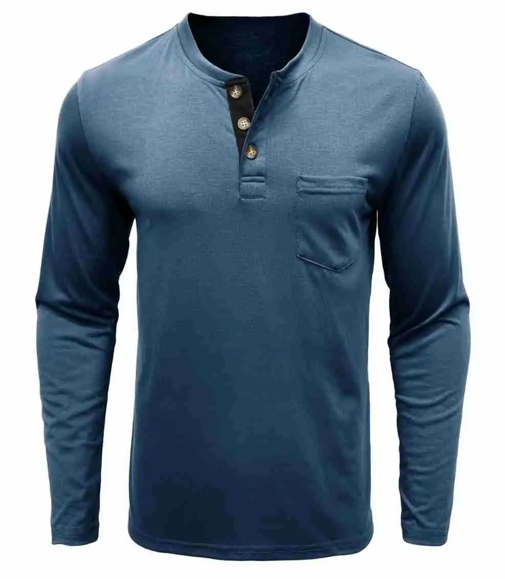 Men's Long Sleeve Round Neck T-Shirt Olive Green - Image 10